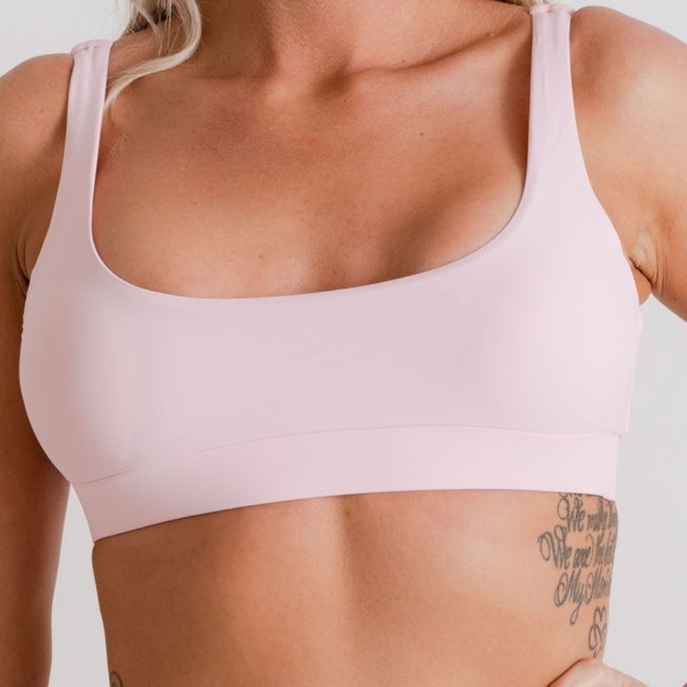 NWT Set: Athletic Scoop & Midrise Bikini Set in Light Pink and Stripes - Picture 4 of 11